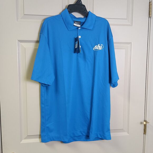 Nike Golf Dri Fit Mens Polo Size Med Dell Partner Direct NWT Blue Short Sleeve - Picture 1 of 7